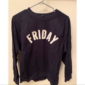 NAVY JCREW FRIDAY SWEATSHIRT SIZE XL